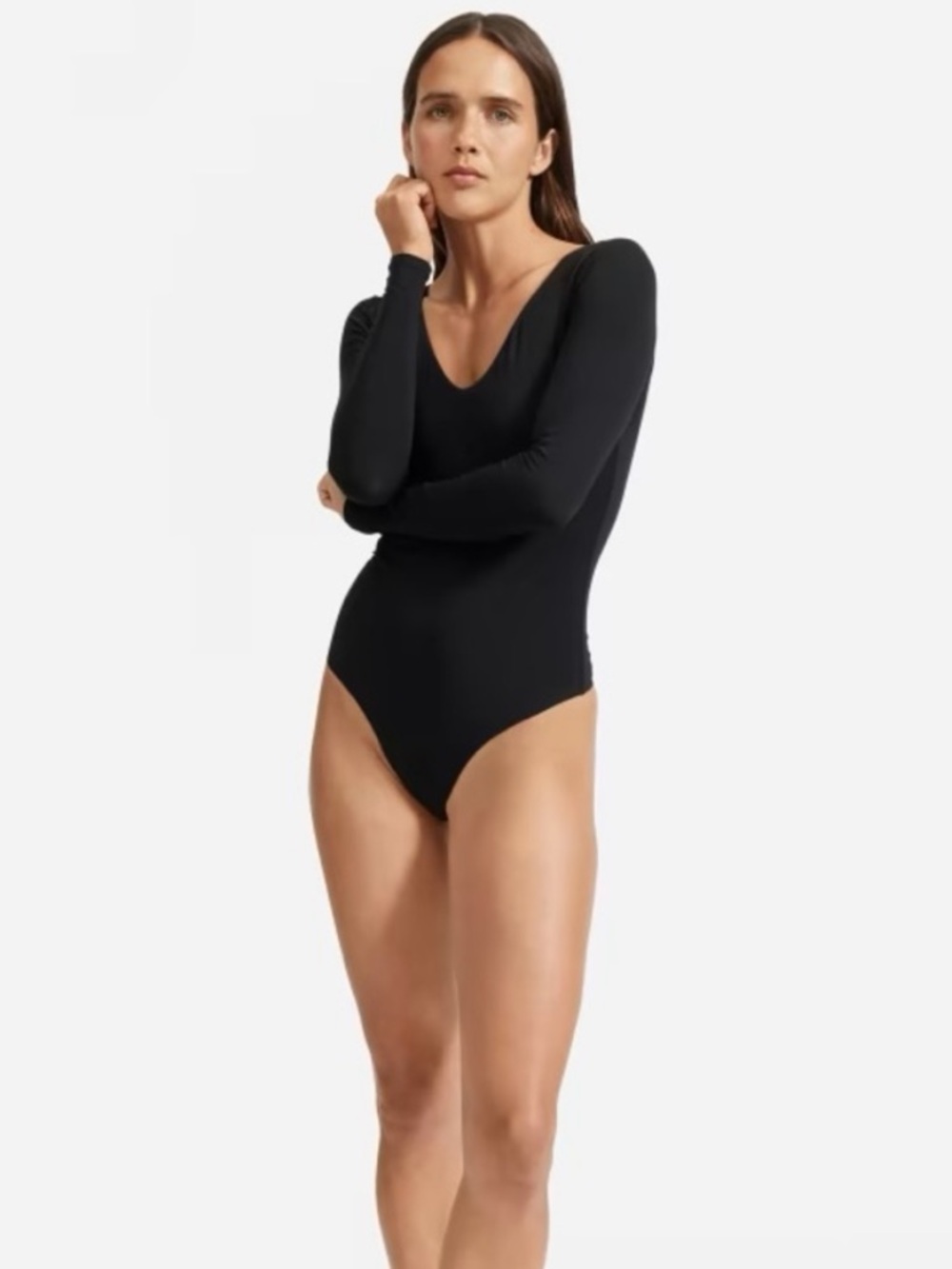 Everlane Long-Sleeve V-Neck Cotton Bikini Sz M